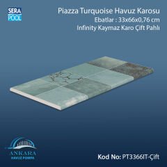 Piazza Turquoise 33x66x0,76 cm Infinity Kaymaz Karo Çift Pahlı