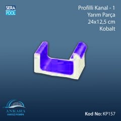 Profilli Kanal-1 - Yarım Parça - 24x12,5 cm Kobalt
