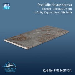 Pool Mix 33x66x0,76 cm Infinity Kaymaz Karo Çift Pahlı