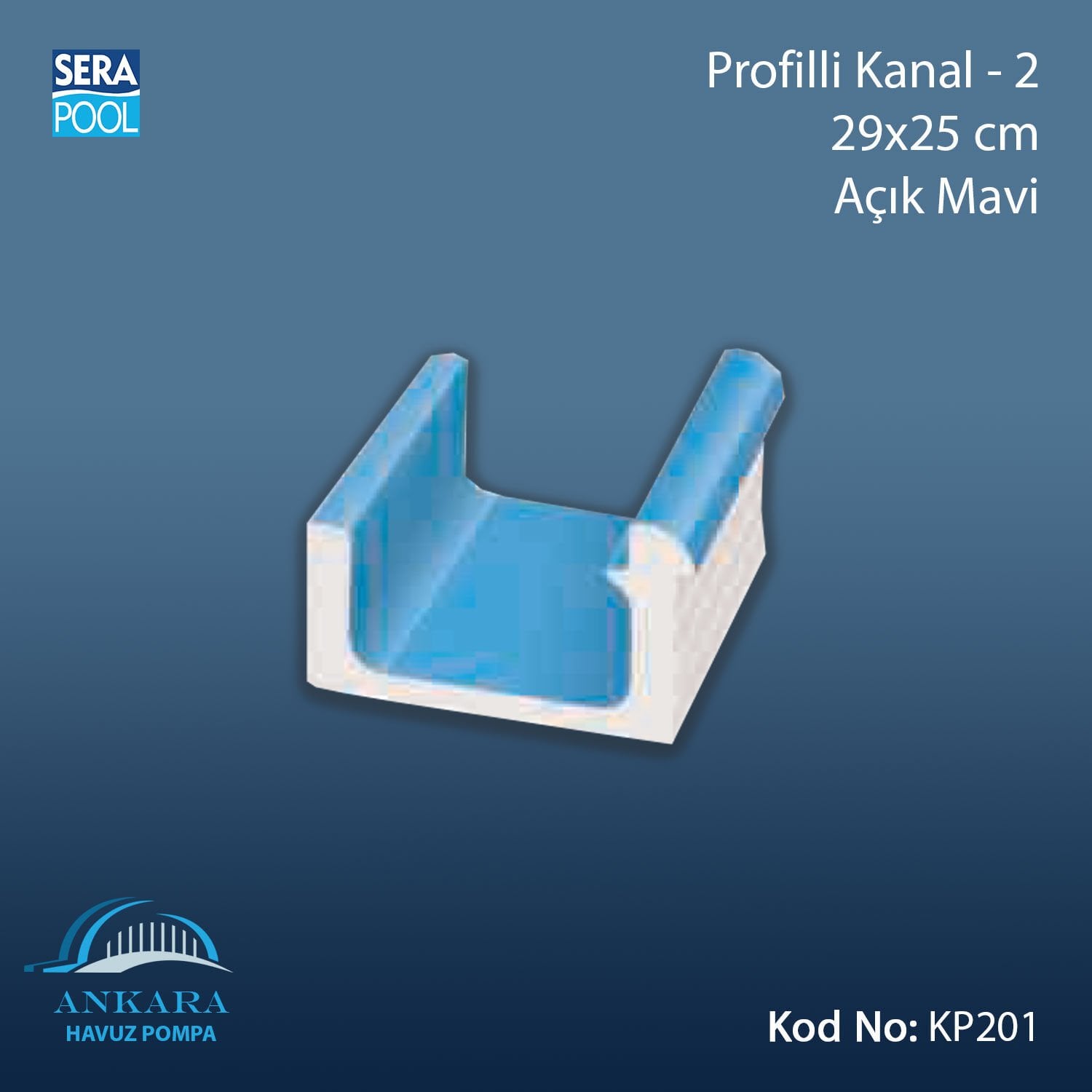 Profilli Kanal-2 - 29x25 cm Açık Mavi