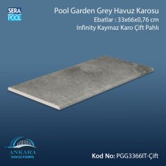 Pool Garden Grey 33x66x0,76 cm Infinity Kaymaz Karo Çift Pahlı
