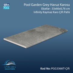Pool Garden Grey 33x66x0,76 cm Infinity Kaymaz Karo Çift Pahlı