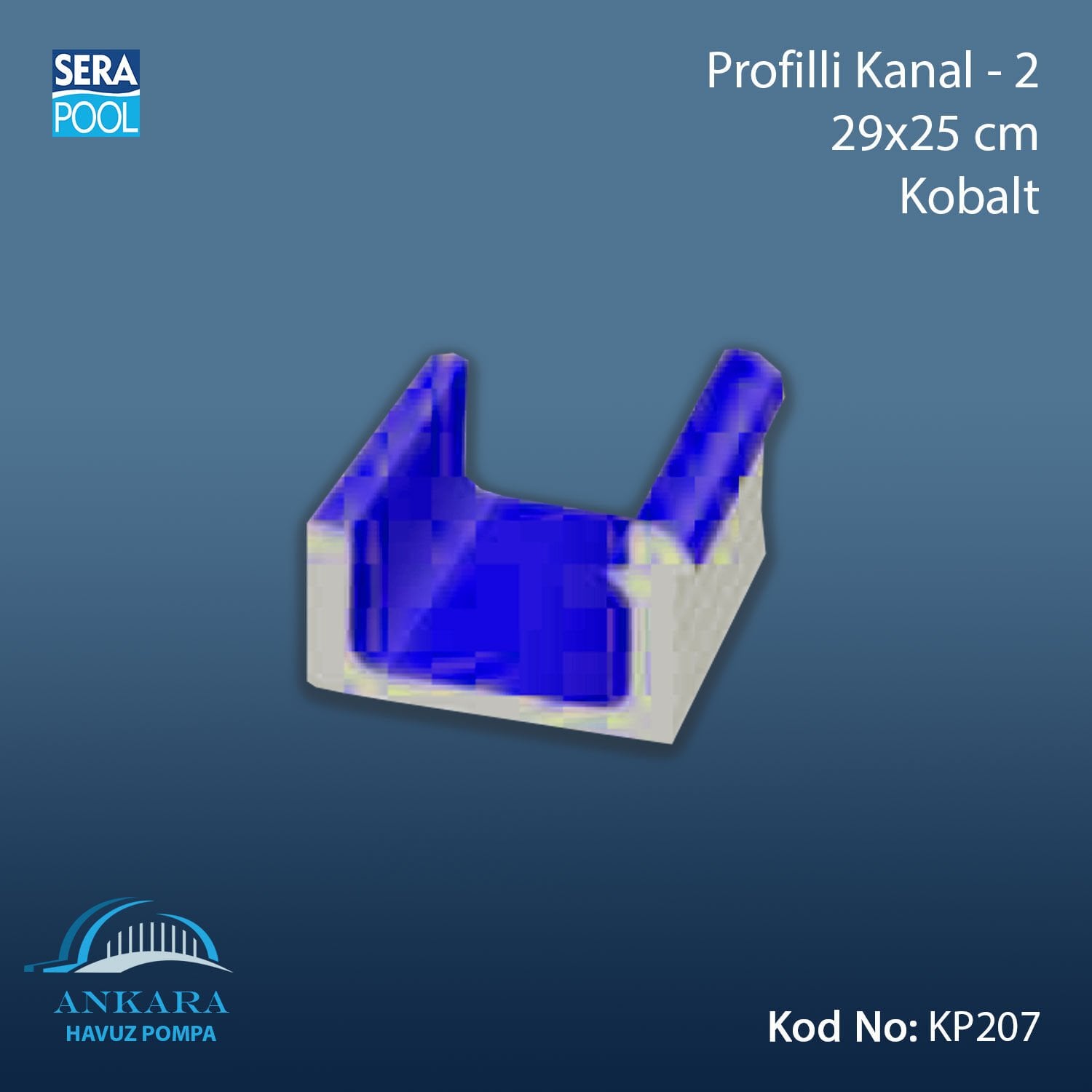 Profilli Kanal-2 - 29x25 cm Kobalt