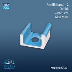Profilli Kanal-2 - Delikli - 29x25 cm Açık Mavi