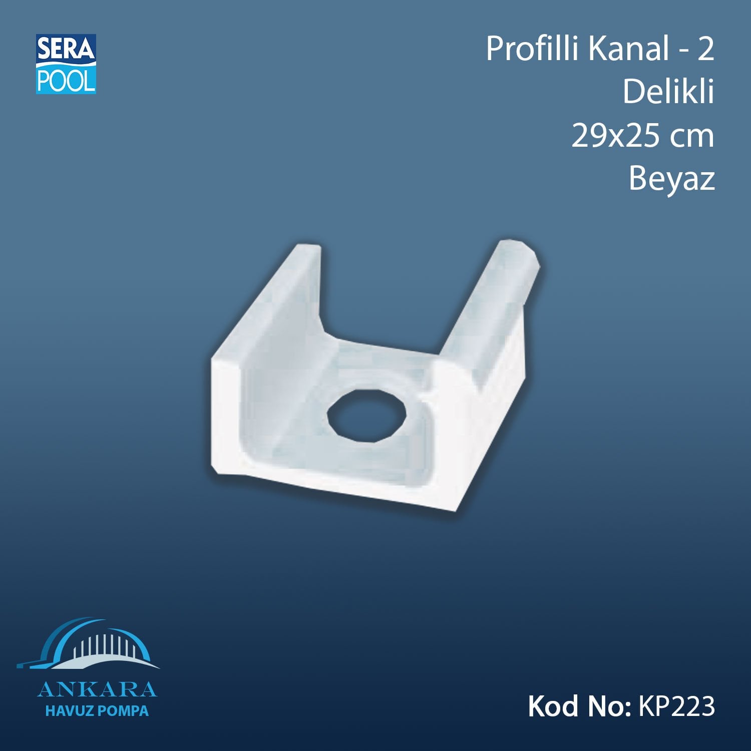 Profilli Kanal-2 - Delikli - 29x25 cm Beyaz