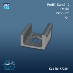Profilli Kanal-2 - Delikli - 29x25 cm Gri