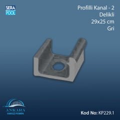 Profilli Kanal-2 - Delikli - 29x25 cm Gri