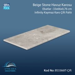 Beige Stone 33x66x0,76 cm Infinity Kaymaz Karo Çift Pahlı