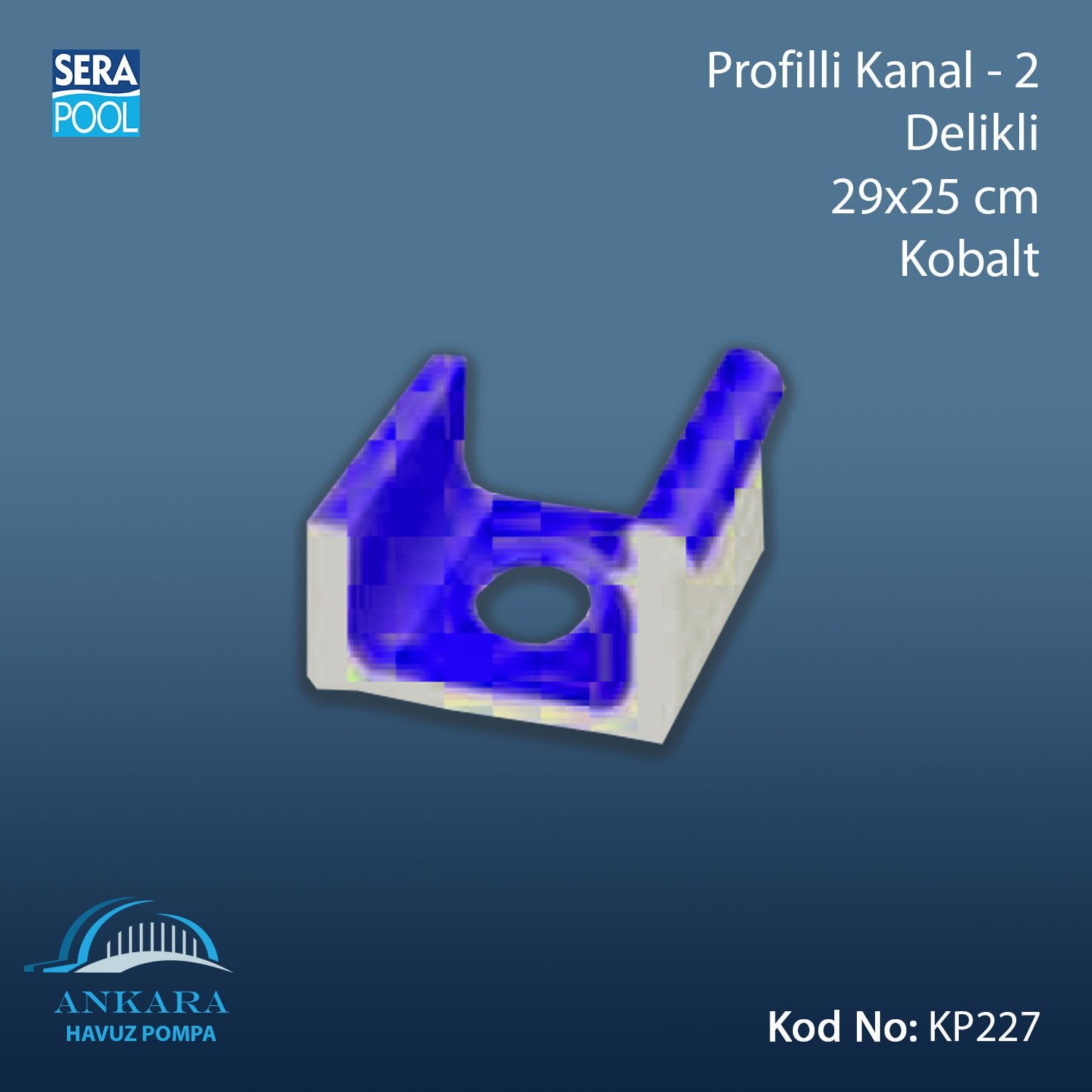 Profilli Kanal-2 - Delikli - 29x25 cm Kobalt