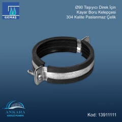 Ø90 Taşıyıcı Direk İçin Kayar Boru Kelepçesi 304K
