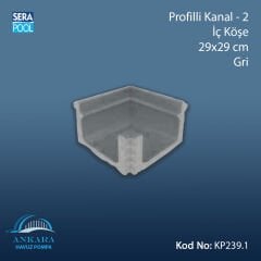 Profilli Kanal-2 - İç Köşe - 29x29 cm Gri