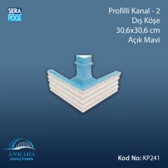 Profilli Kanal-2 - Dış Köşe - 30,6x30,6 cm Açık Mavi