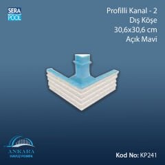 Profilli Kanal-2 - Dış Köşe - 30,6x30,6 cm Açık Mavi