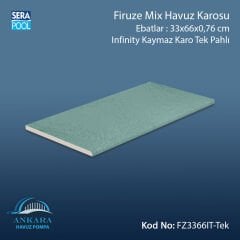 Firuze Mix 33x66x0,76 cm Infinity Kaymaz Karo Tek Pahlı