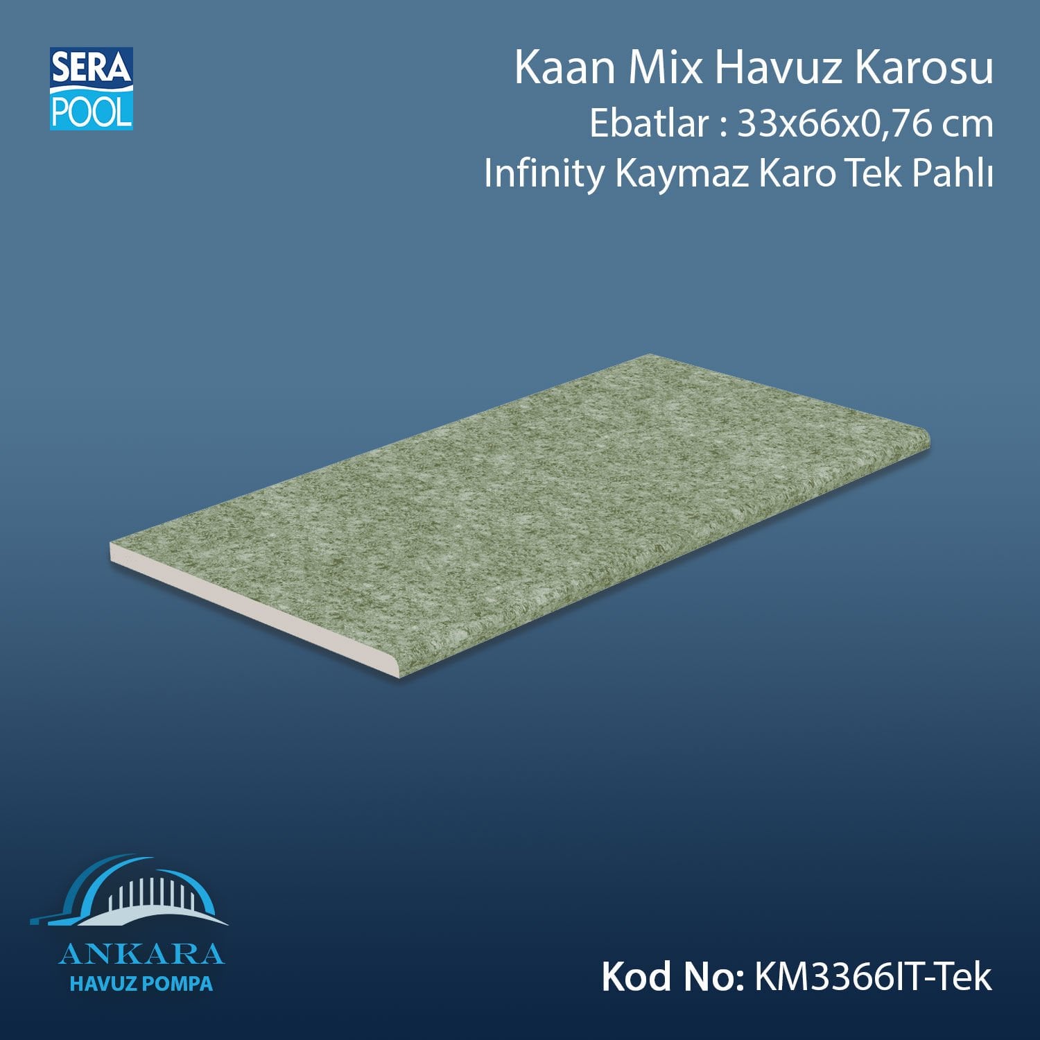 Kaan Mix 33x66x0,76 cm Infinity Kaymaz Karo Tek Pahlı
