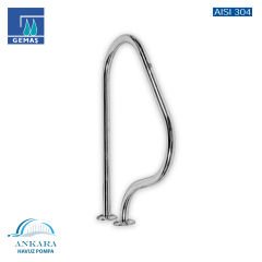 Dik Havuz Merdiven Tutamağı Çiftli - 304 Kalite Paslanmaz Çelik