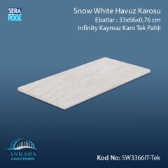 Snow White 33x66x0,76 cm Infinity Kaymaz Karo Tek Pahlı