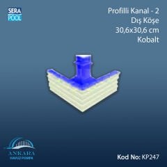 Profilli Kanal-2 - Dış Köşe - 30,6x30,6 cm Kobalt