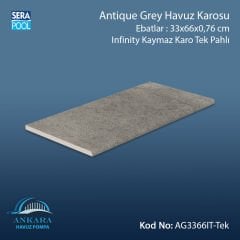 Antique Grey 33x66x0,76 cm Infinity Kaymaz Karo Tek Pahlı