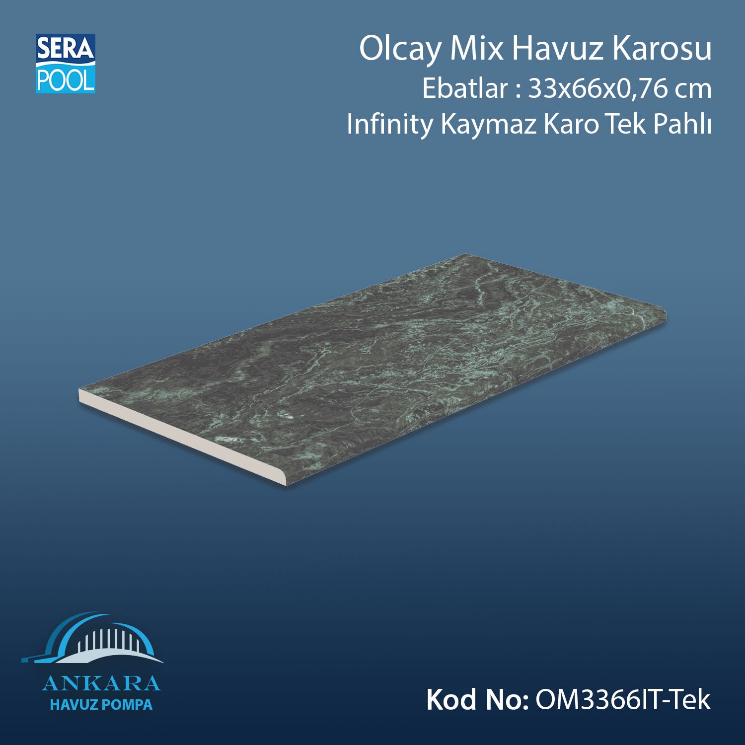Olcay Mix 33x66x0,76 cm Infinity Kaymaz Karo Tek Pahlı