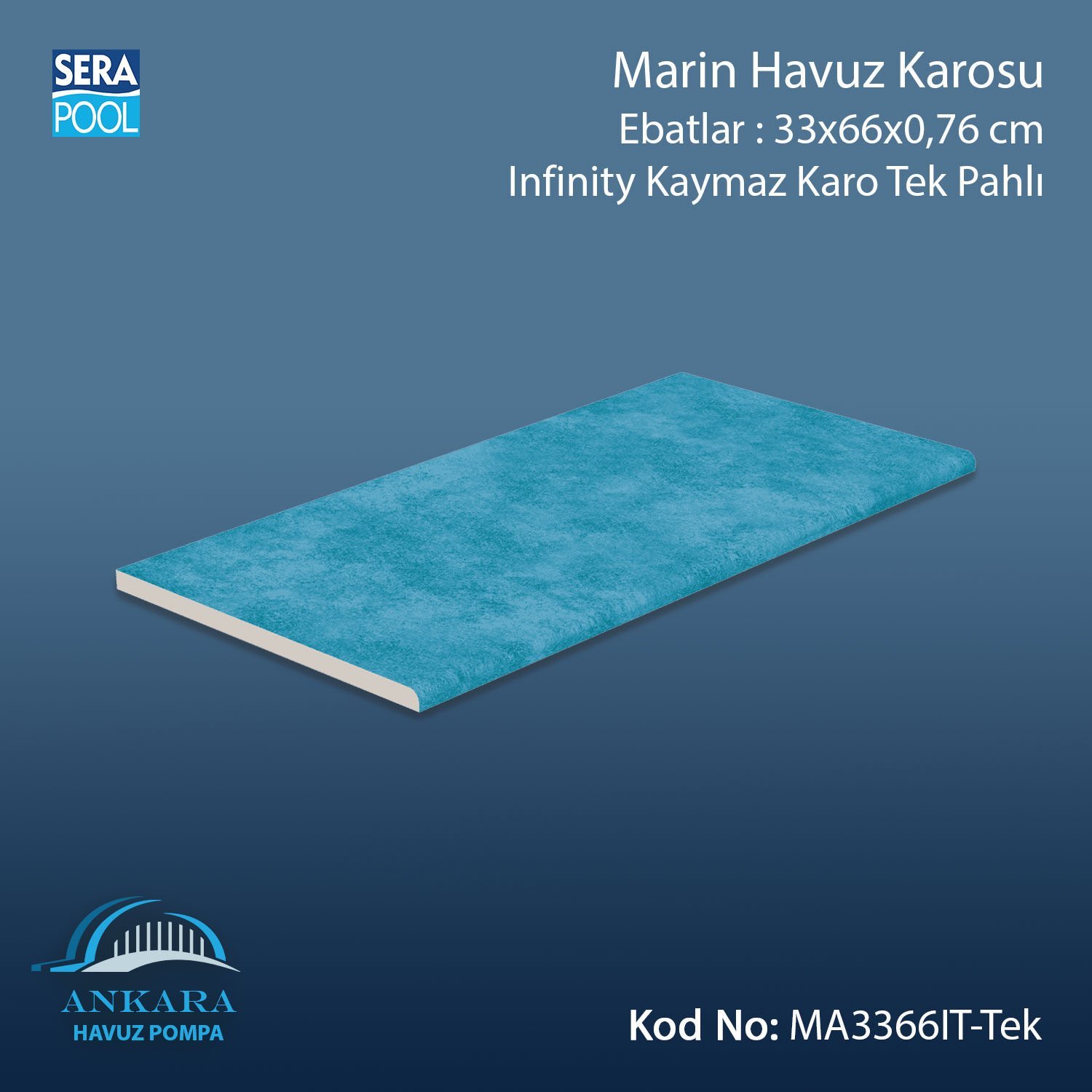 Marin 33x66x0,76 cm Infinity Kaymaz Karo Tek Pahlı