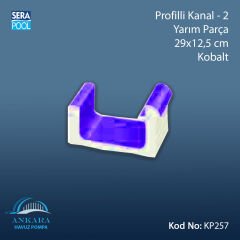 Profilli Kanal-2 - Yarım Parça - 29x12,5 cm Kobalt