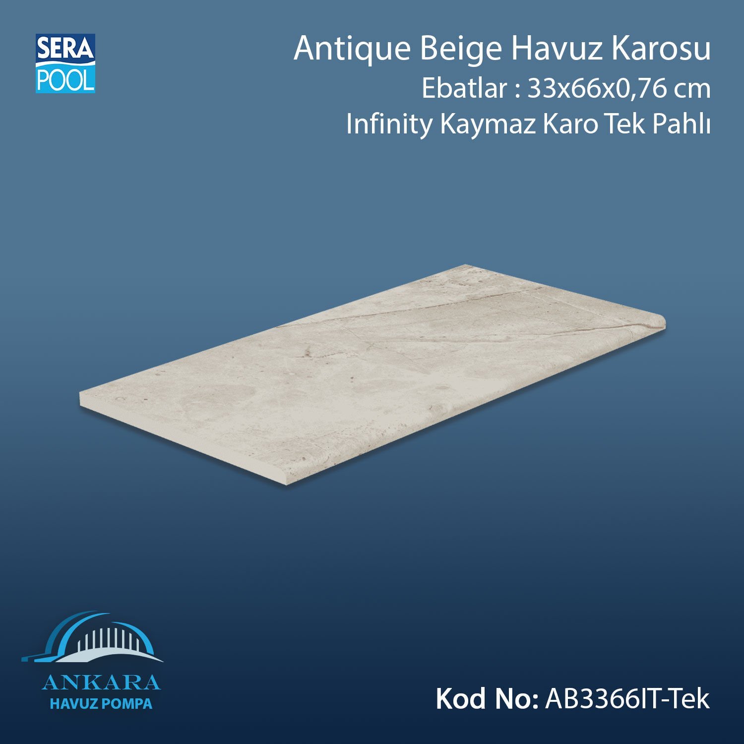 Antique Beige 33x66x0,76 cm Infinity Kaymaz Karo Tek Pahlı