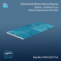 Patchwork Marin 33x66x0,76 cm Infinity Kaymaz Karo Tek Pahlı