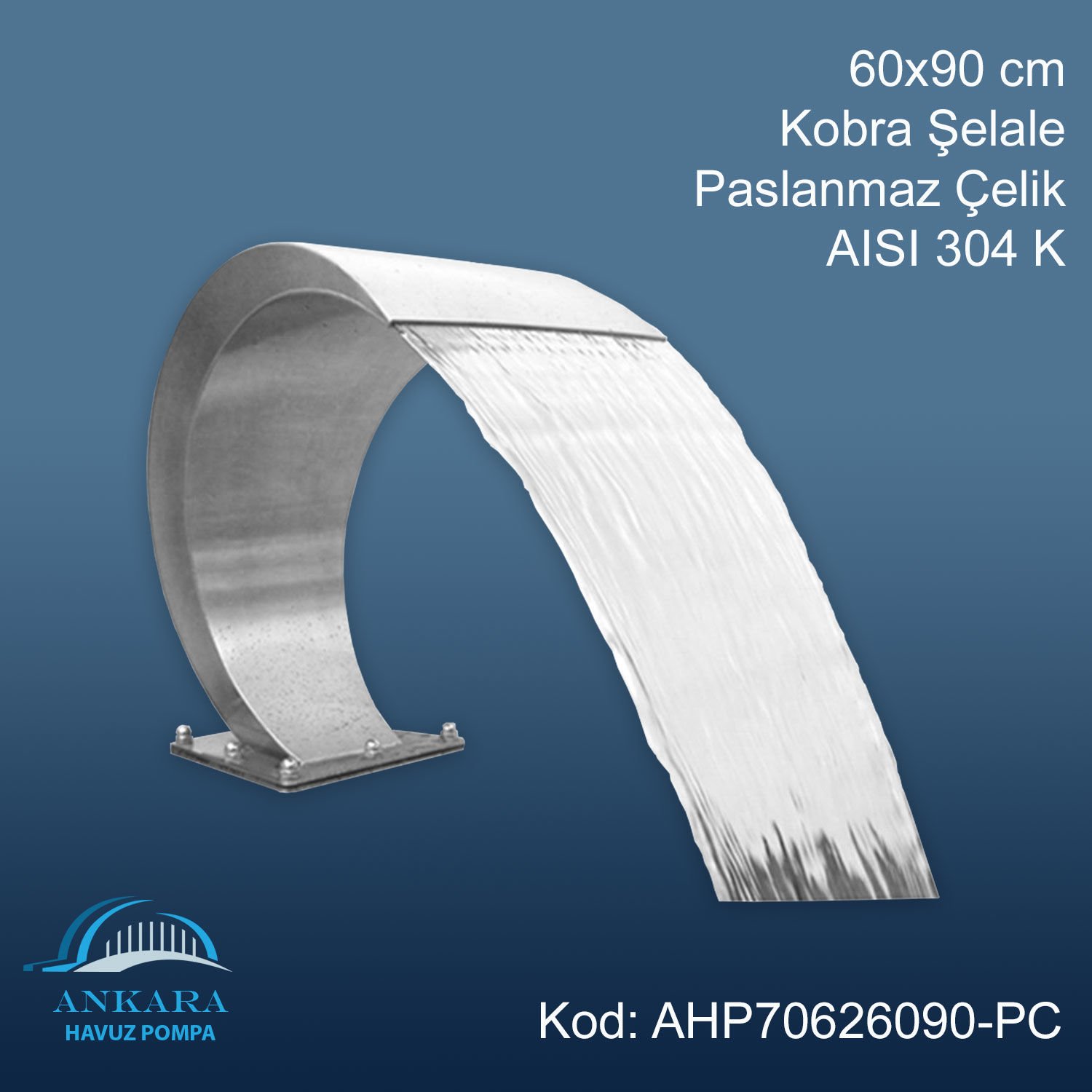AHP-062 Omuz Masajı Kobra Şelale 60X90 cm 304 Krom Kaplama Paslanmaz Çelik