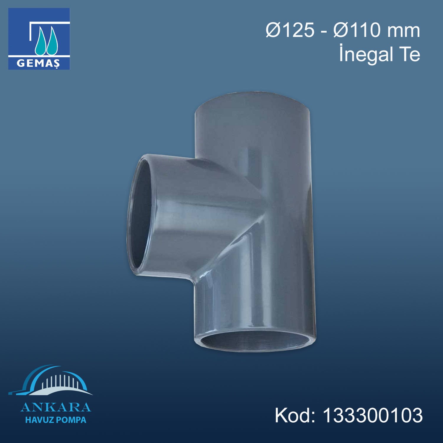 Ø125 - Ø110 mm İnegal Te