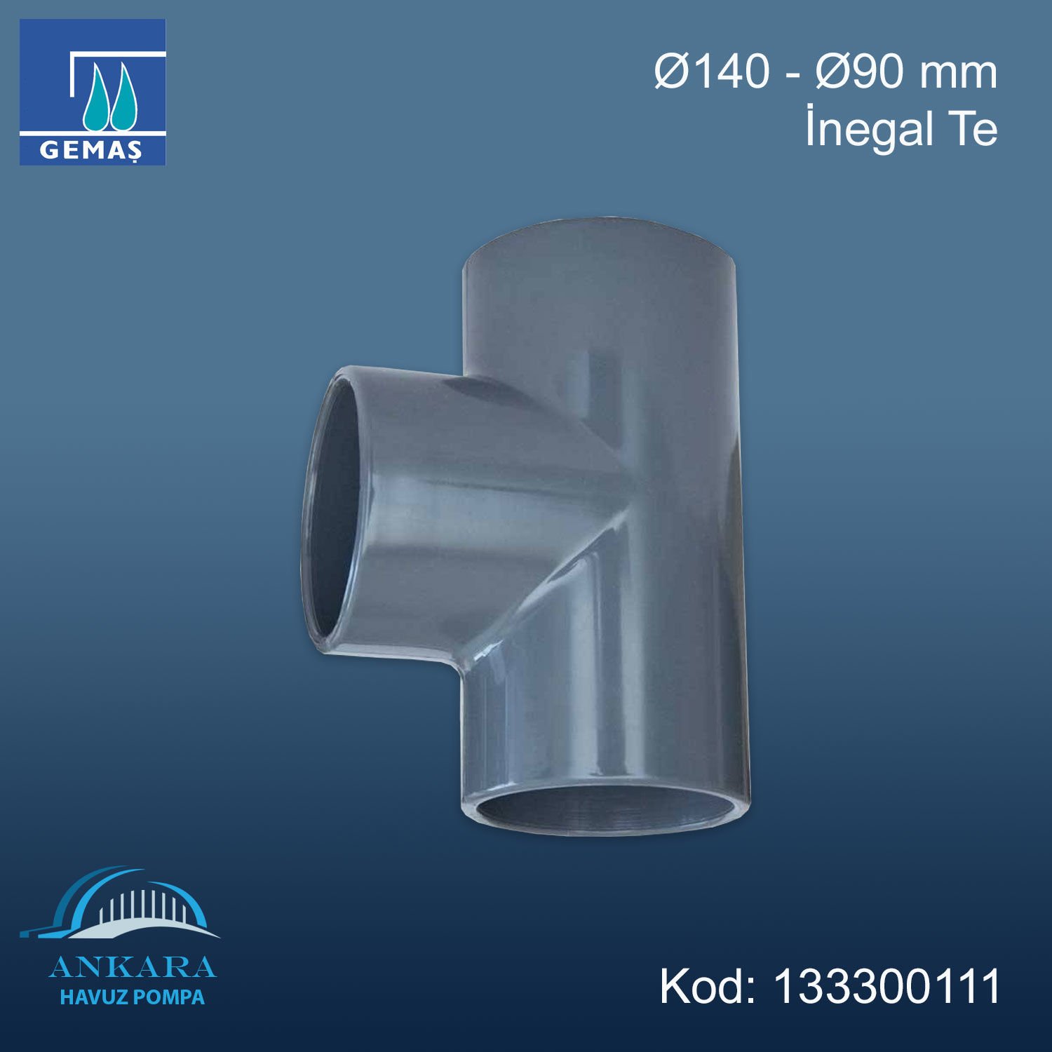 Ø140 - Ø90 mm İnegal Te