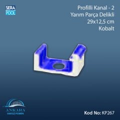 Profilli Kanal-2 - Yarım Parça Delikli - 29x12,5 cm Kobalt