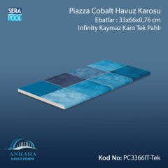 Piazza Cobalt 33x66x0,76 cm Infinity Kaymaz Karo Tek Pahlı
