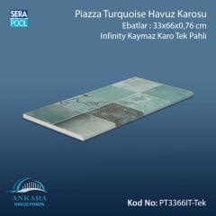 Piazza Turquoise 33x66x0,76 cm Infinity Kaymaz Karo Tek Pahlı