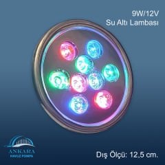 9W / 12V Yüksek Güçlü Led, Paslanmaz Sualtı Lambası