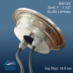 9W / 12V Simit 1''- 1  1/2'' Yüksek Güçlü Led, Paslanmaz Sualtı Lambası
