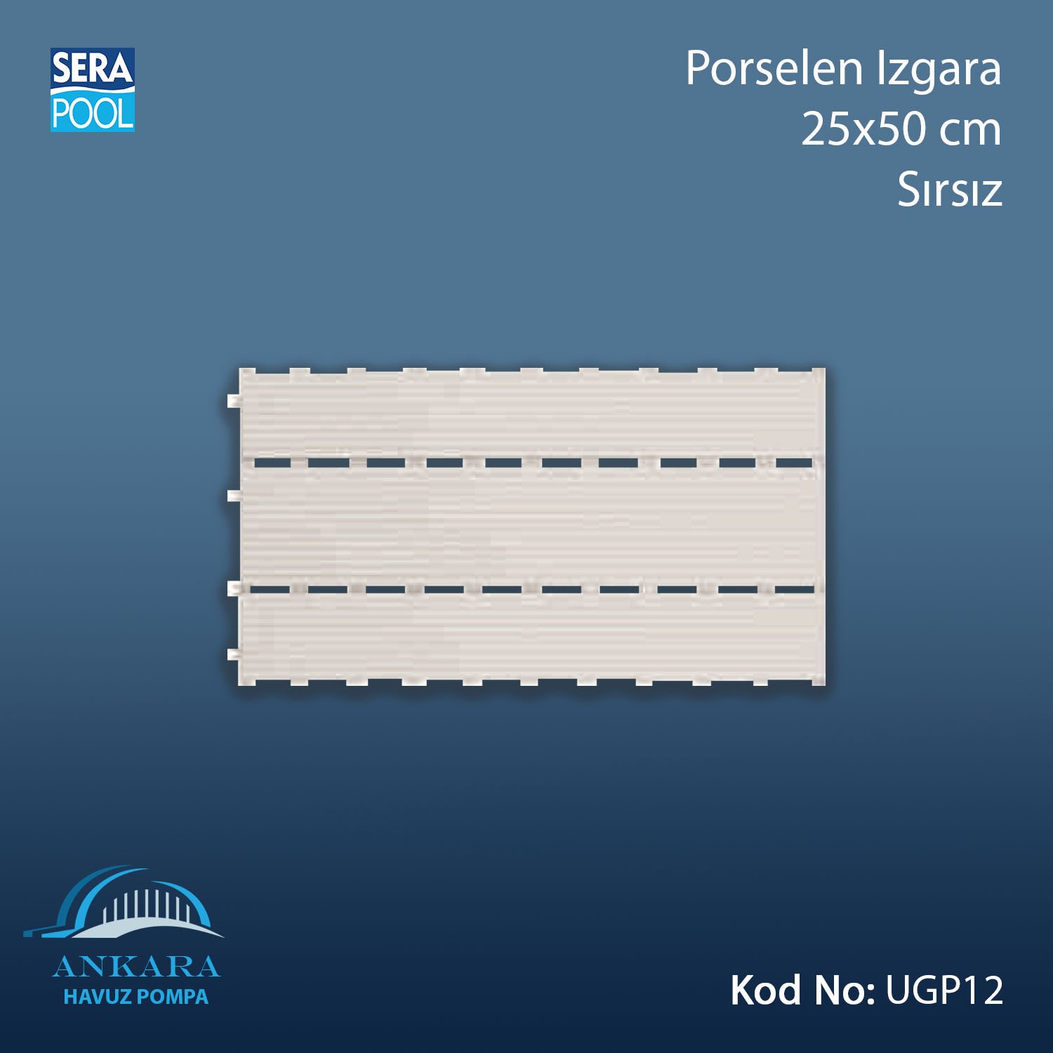 Universal Porselen Izgara - 25x50 cm Sırsız