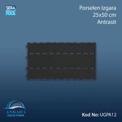 Universal Porselen Izgara - 25x50 cm Antrasit