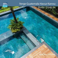 Serapool Verde Guatemala Porselen Karo 33x66 cm  - m²