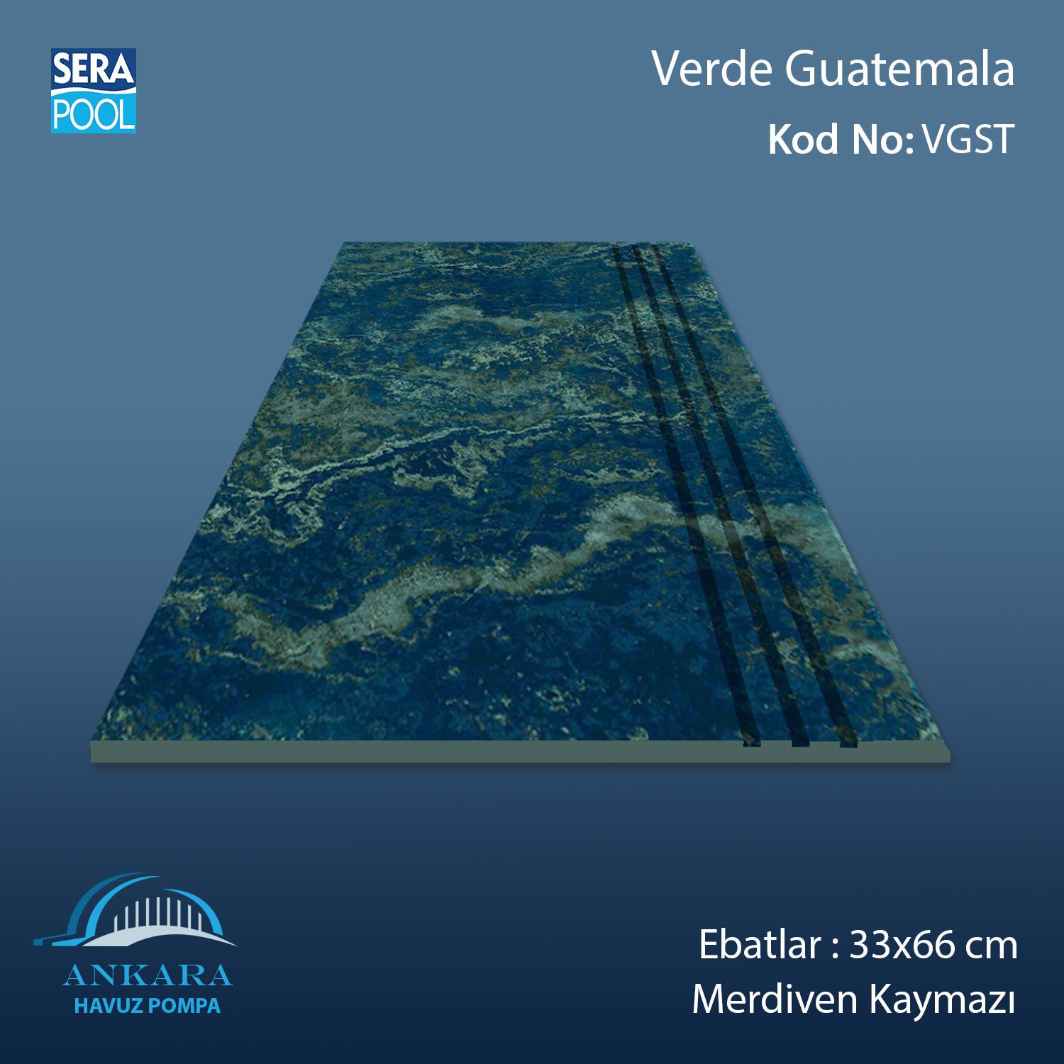 Verde Guatemala 33x66x0,76 cm Merdiven Kaymazı