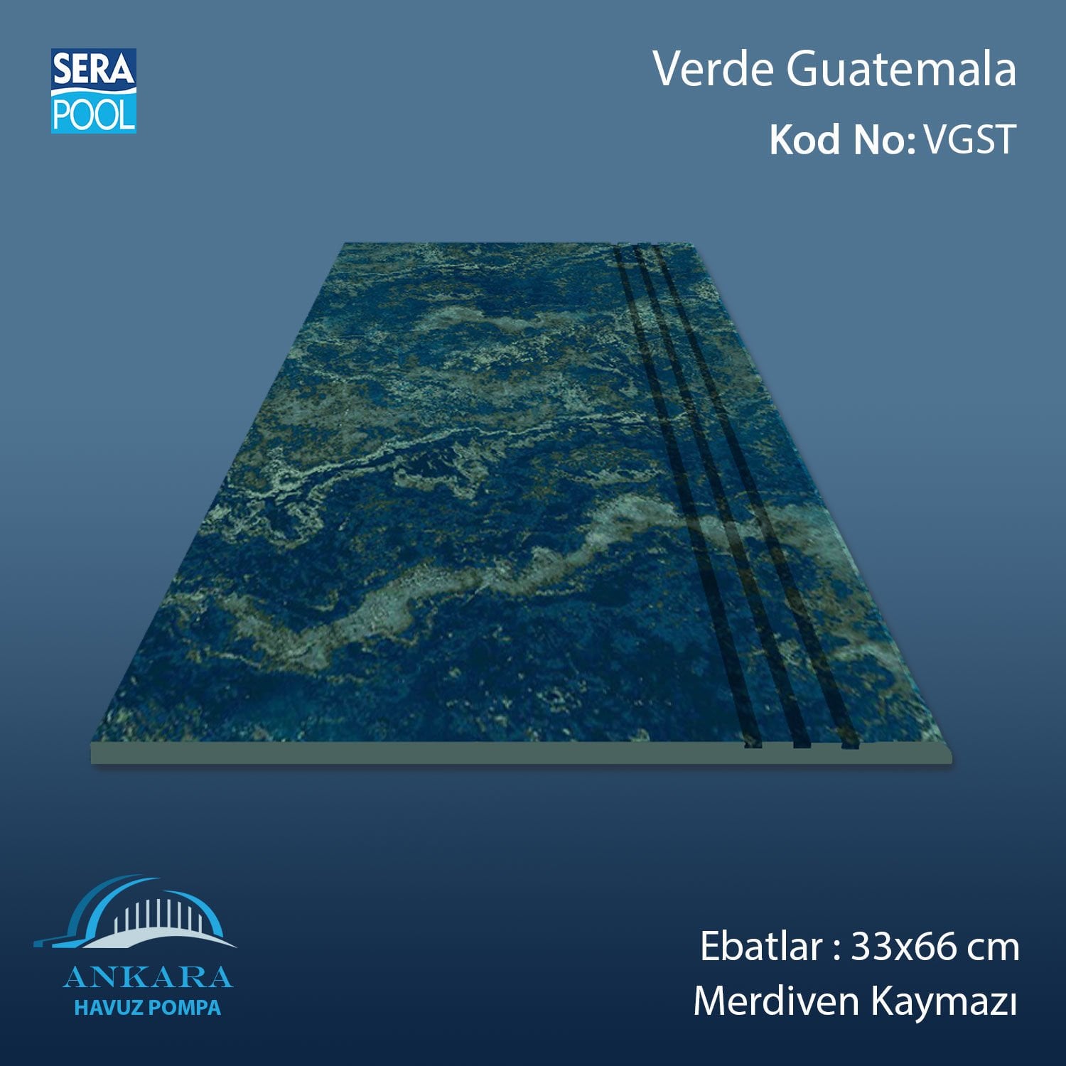 Verde Guatemala 33x66x0,76 cm Merdiven Kaymazı