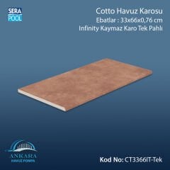 Cotto 33x66x0,76 cm Infinity Kaymaz Karo Tek Pahlı