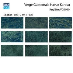 Verde Guatelama (10x10 cm / Fileli) Porselen Karo - m² 'si