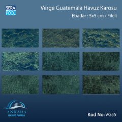 Verde Guatelama (5x5 cm / Fileli) Porselen Karo - m² 'si