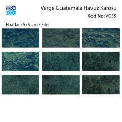 Verde Guatelama (5x5 cm / Fileli) Porselen Karo - m² 'si