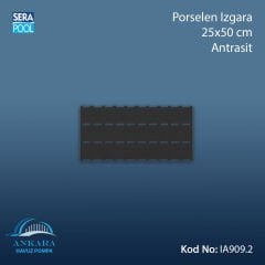 Apache Porselen Izgara - 25x50 cm Antrasit