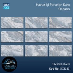 Oceano (33x33 cm) Porselen Karo - m² 'si