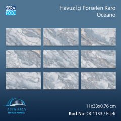 Oceano (11x33 cm / Fileli) Porselen Karo - m² 'si