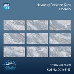 Oceano (16,5x16,5 cm) Porselen Karo - m² 'si