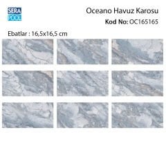 Oceano (16,5x16,5 cm) Porselen Karo - m² 'si